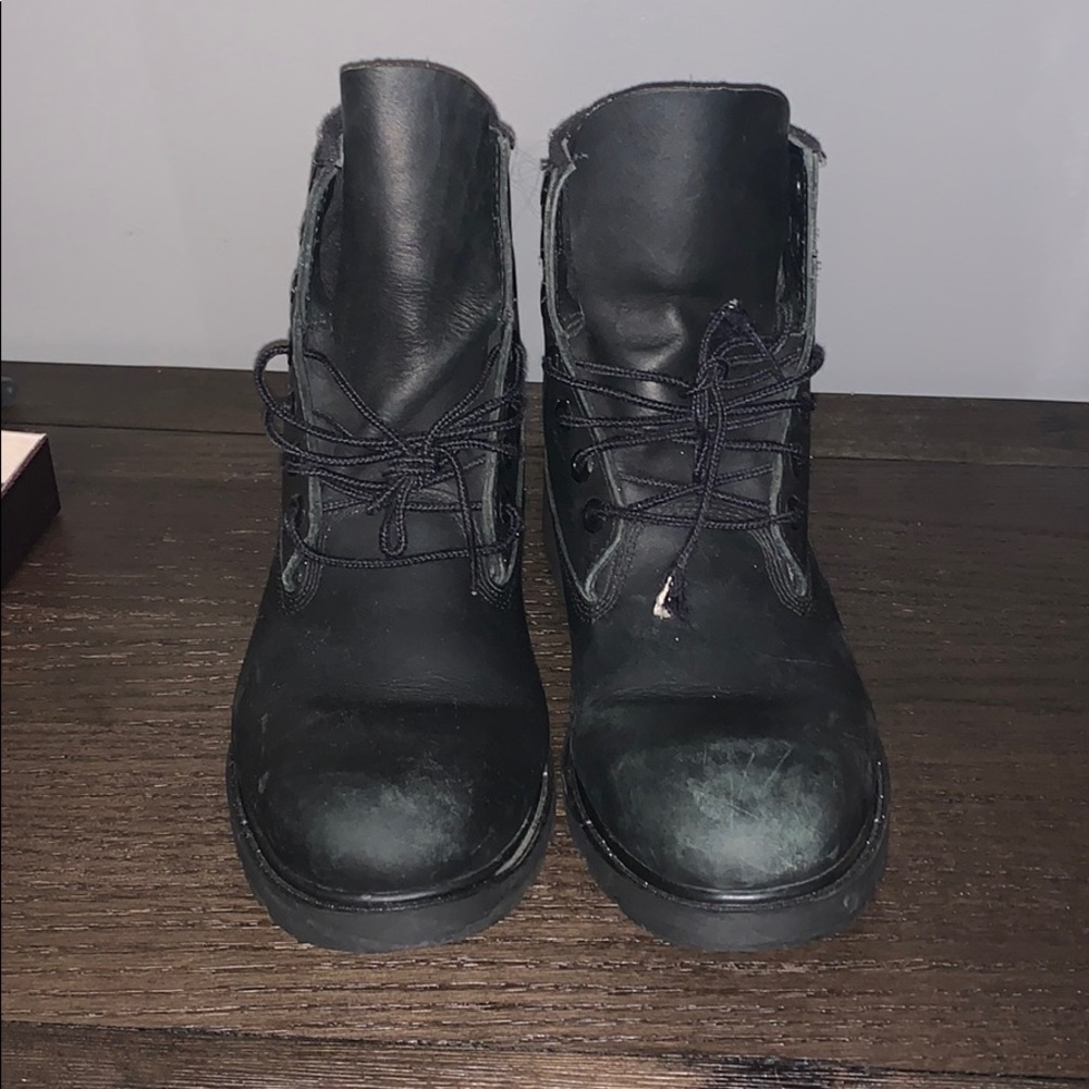 All leather black timberland boots